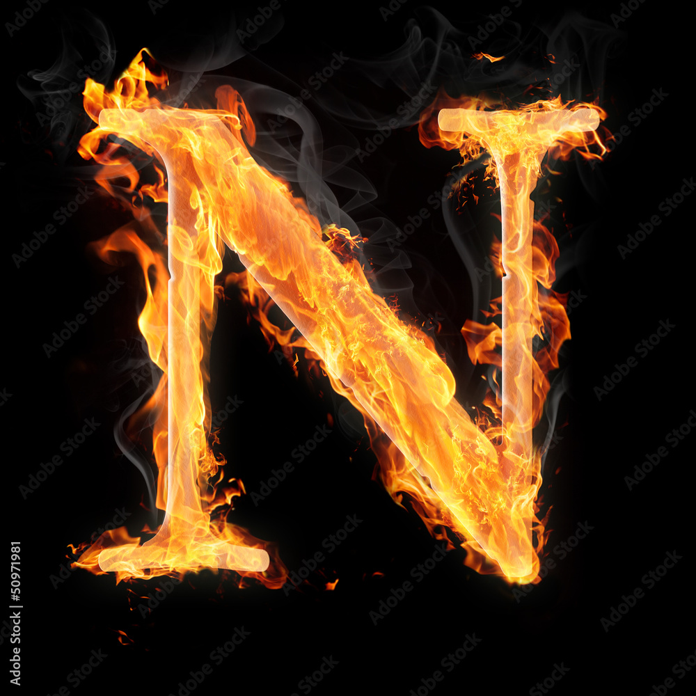 Fototapete burning objects and objects on fire background
