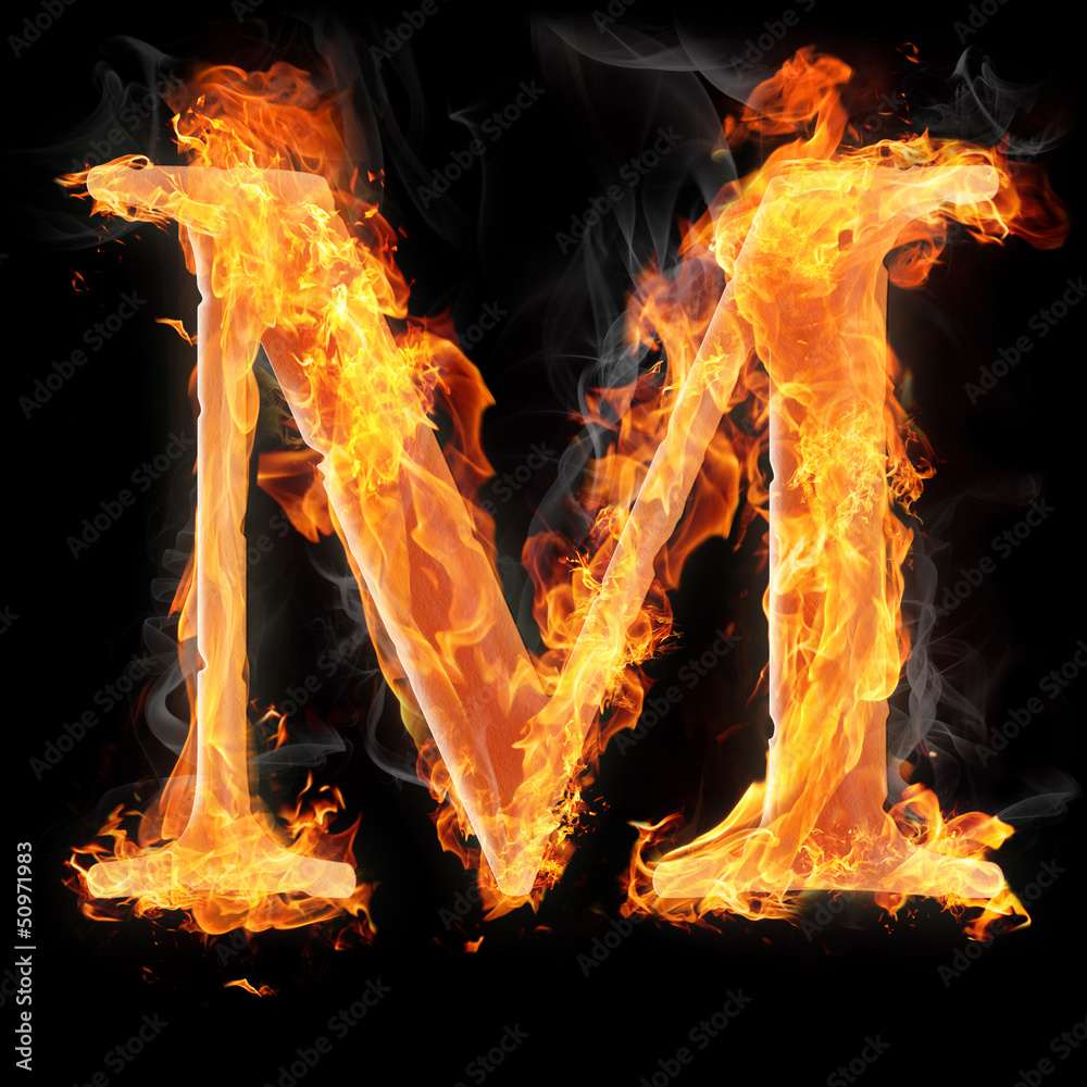 Fototapete burning objects and objects on fire background