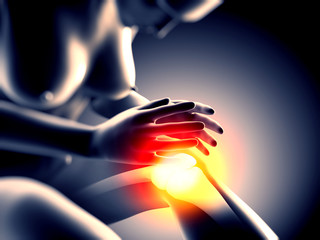 medical illustration of knee pain