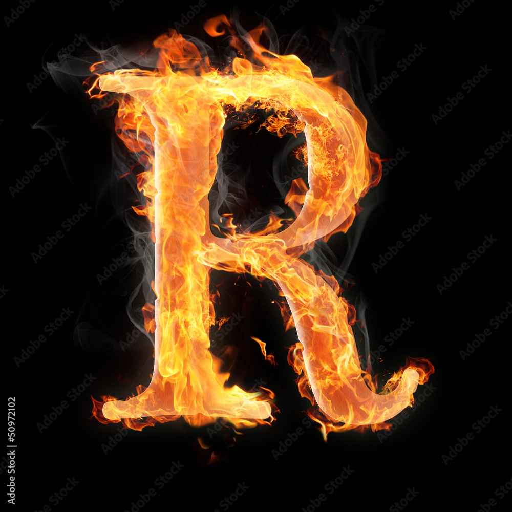 Fototapete burning objects and objects on fire background