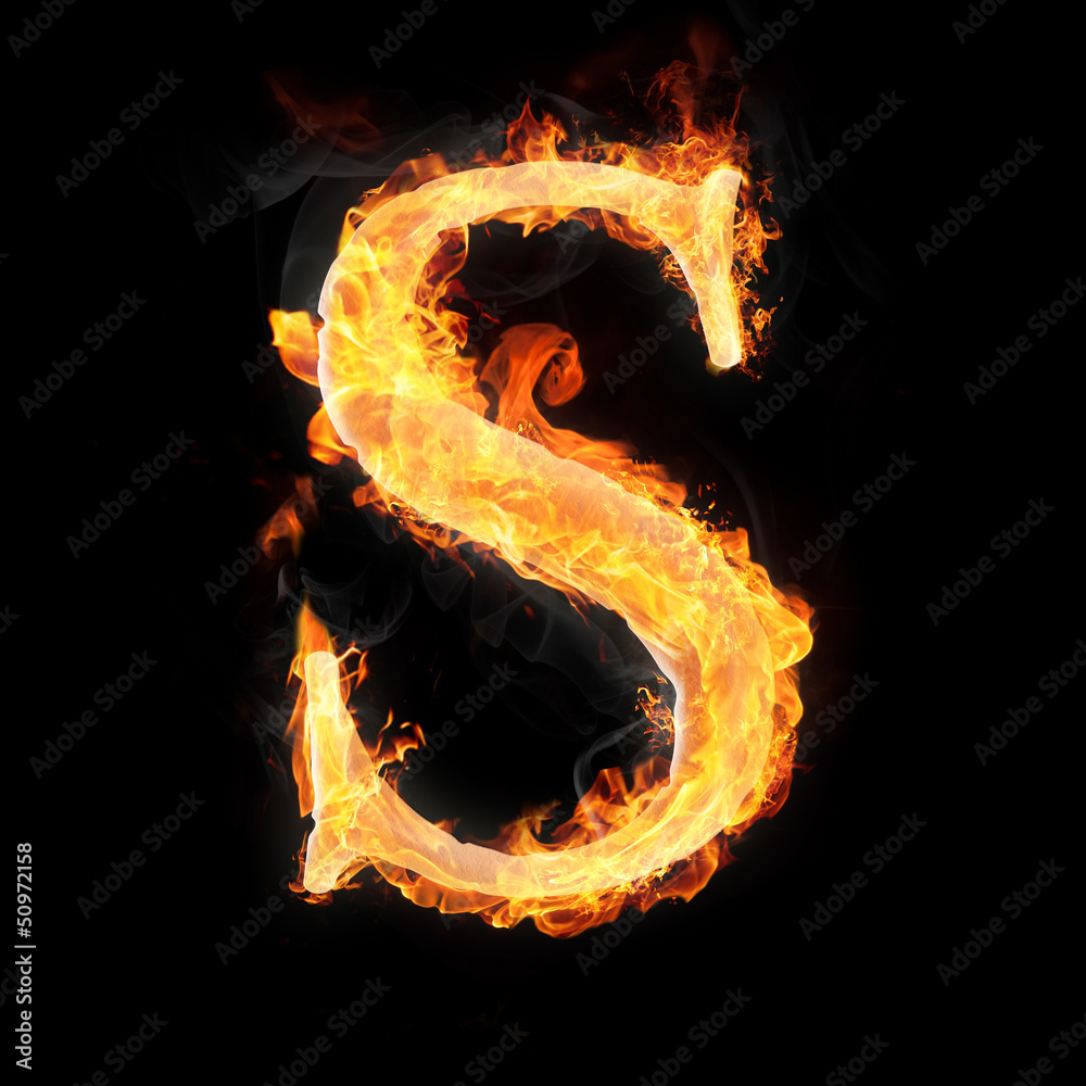 Fototapete burning objects and objects on fire background