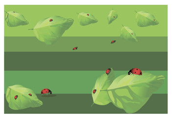 Ladybugs on the leaves