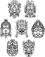 Hindu deity masks