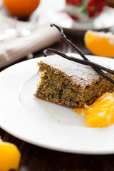 poppy seed cake with orange juice and vanilla