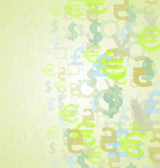 Abstract color currency symbol background