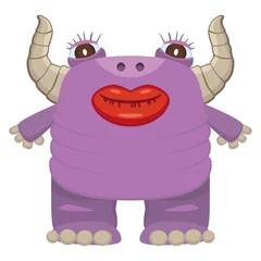 Photo sur Plexiglas Créatures Monstre violet drôle