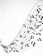 abstract  music notes line wave vector design