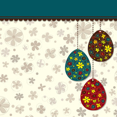 Template Easter greeting card, vector