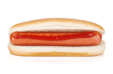 Hot dog with ketchup