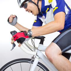 Fototapeta na wymiar Cycler riding on bicycle