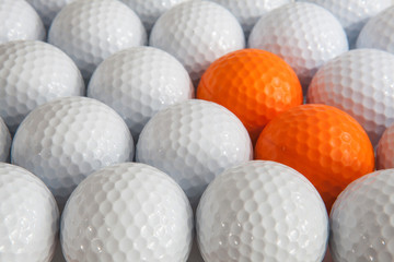 White golf balls