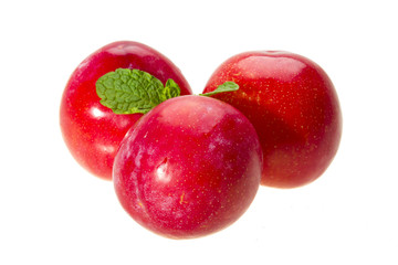 Bright ripe plum with mint