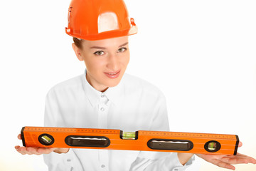 Young smiling woman architect