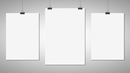 three blank poster