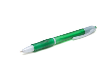 Green Pen Isolated on White Background