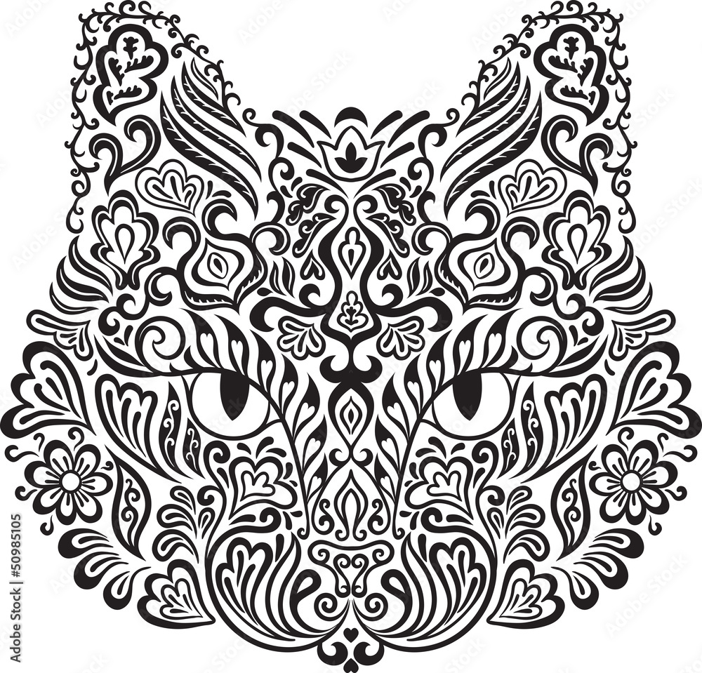 Aufkleber Ornamental cat