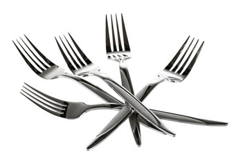 a set of forks isolated on white
