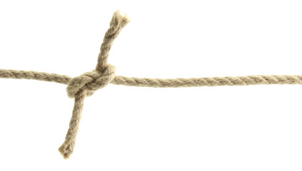 rope with knot, isolated on white