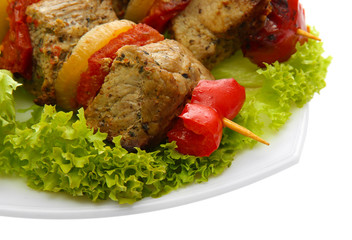 tasty grilled meat and vegetables
