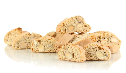 Aromatic cookies cantuccini isolated on white