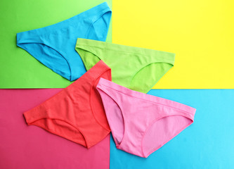 Womans panties, on bright background