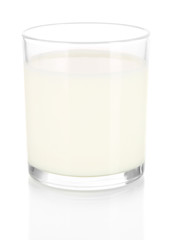 Glass of milk isolated on white