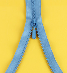 Zipper on yellow background