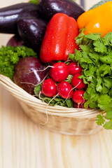Fresh vegetables in basket