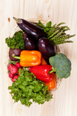 Fresh vegetables in basket