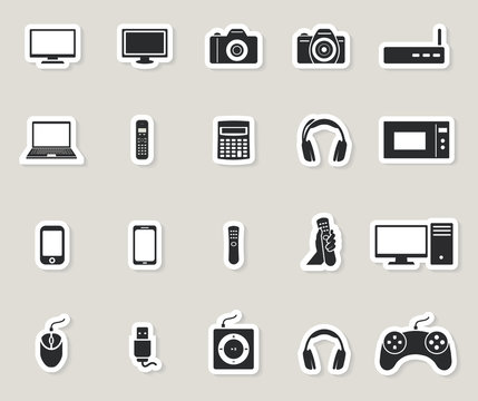 computer, multimedia and electronic devices icons stickers
