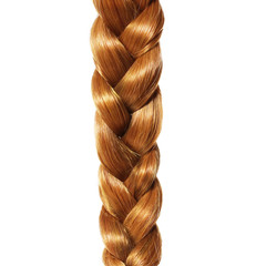 brown hair braid, plait isolated, hair care