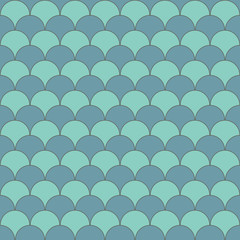 Seamless decorative blue scales pattern