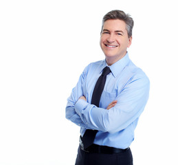 Businessman isolated on white.