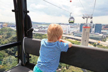 little boy in cable car, Singapore