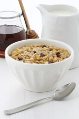 Delicious and healthy muesli cereal