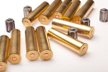 shot and shells on white background