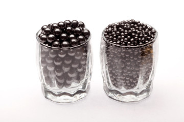 Fraction in a glass on a white background