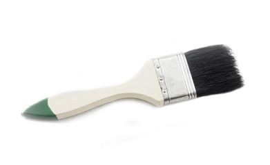 Old paintbrush isolated on a white background