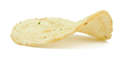 Potato chips isolated on white background