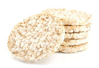 Corn crackers isolated on white background