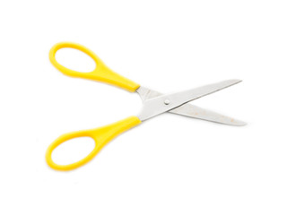 Old scissors isolated on a white background