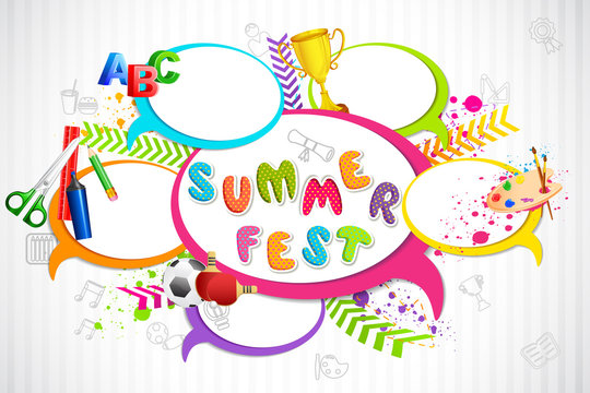 vector illustration of colorful Chat bubble for Summer Fest