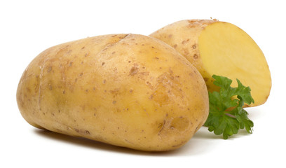New potatoes isolated on white background