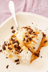 cottage cheese with honey and chocolate