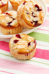 muffins with almond and blueberries