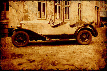 Retroplakat - Altes Auto