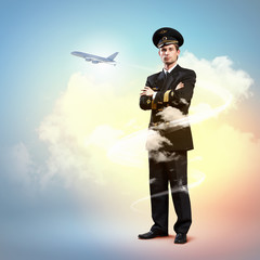 Naklejka premium Image of male pilot