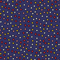 Seamless pattern with little colorful stars