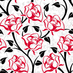Modèle sans couture avec des roses. Illustration vectorielle.