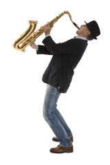 Naklejka premium Saxophonist